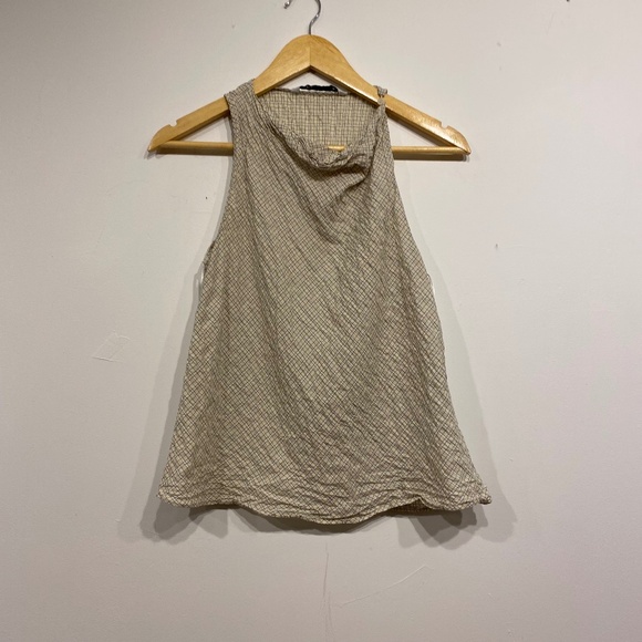 Zara Checkered Light Weight High Neck Tank Top Size Small - Picture 1 of 5